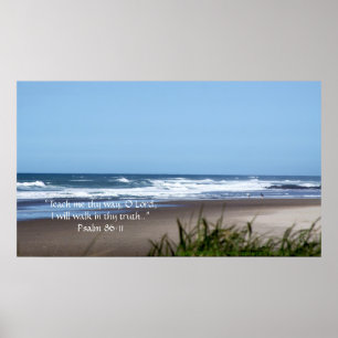 Blue Sky and Beach Print w/Scripture Verse