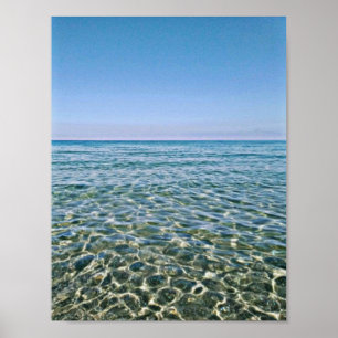 Blue Sky and Beautiful Calm Sea Poster