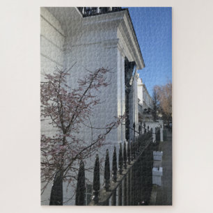 Blue Sky and Cherry Blossoms, Chelsea, London UK Jigsaw Puzzle