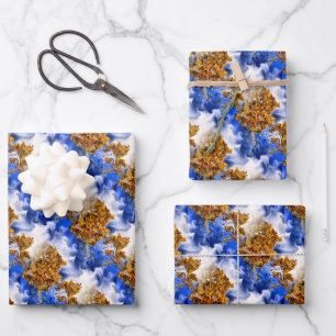 Blue Sky And Clouds Abstract Art Pattern   Wrapping Paper Sheet