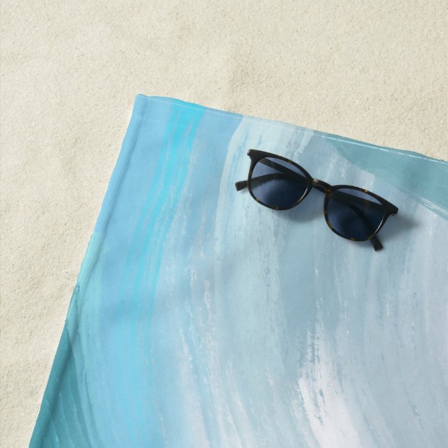 Blue Sky and Clouds Abstract Beach Towel (In Situ)