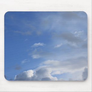Blue sky and clouds mouse pad