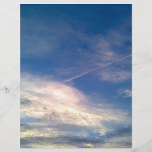 Blue Sky and Clouds Style Scrapbook Paper