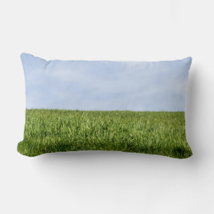 Blue Sky And Green Grass Lumbar Cushion