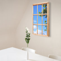 Blue Sky and Leaves 3D Effect Window View Picture