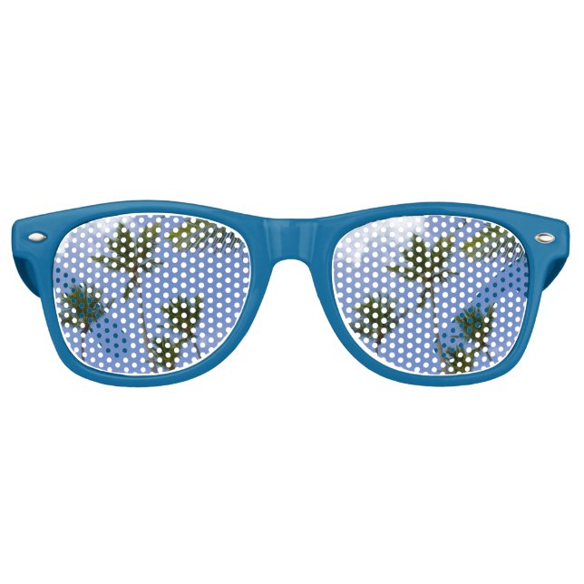 Blue sky and Palm Trees Retro Sunglasses (Front)