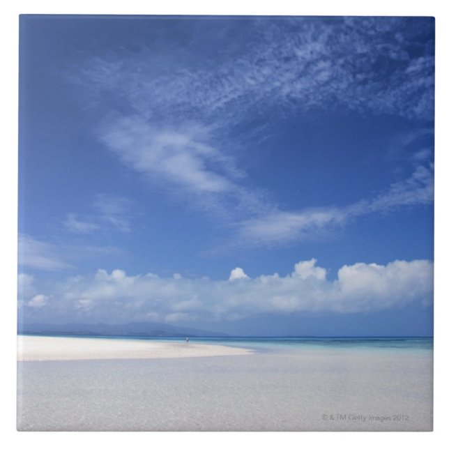 Blue sky and sea 2 ceramic tile (Front)