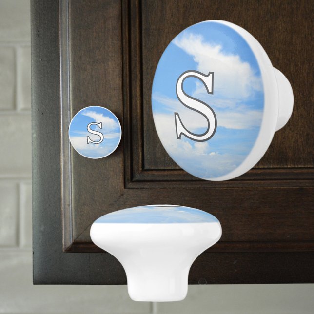 Blue Sky and White Cloud Monogram Ceramic Knob (Creator Uploaded)