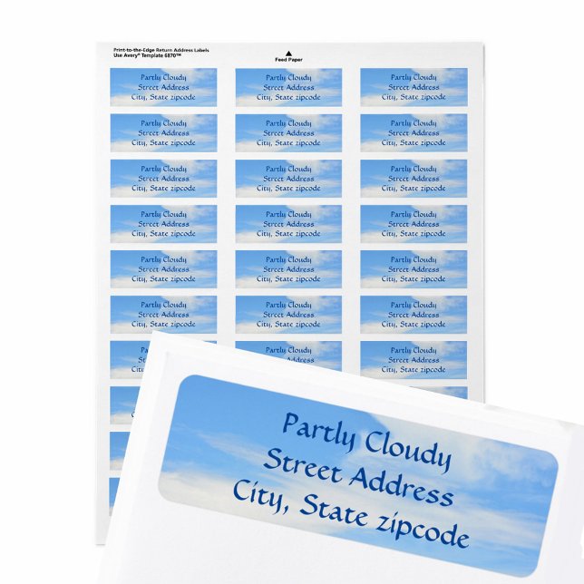 Blue Sky and White Cloud Return Address Label (Creator Uploaded)