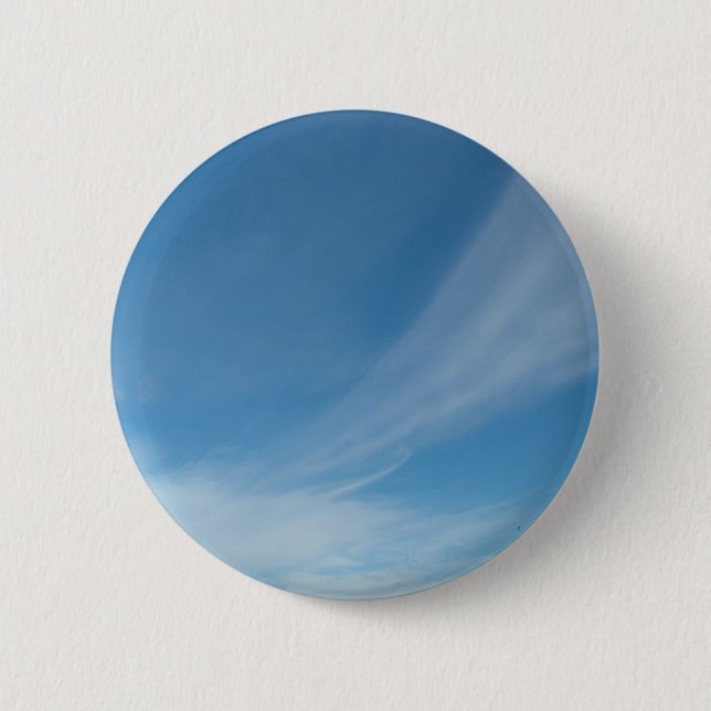 Blue sky and white clouds 6 cm round badge (Front)
