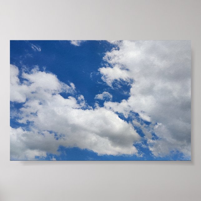  Blue Sky and White Clouds Heavenly Cloud Poster (Front)