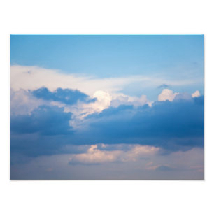 Blue Sky and White Clouds Heavenly Cloud Template Photo Print
