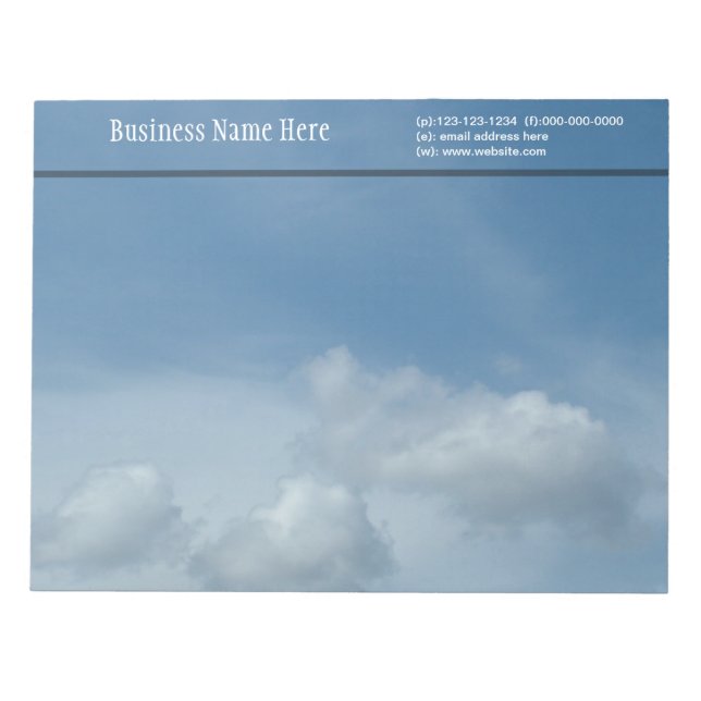 blue sky and white clouds notepad (Front)