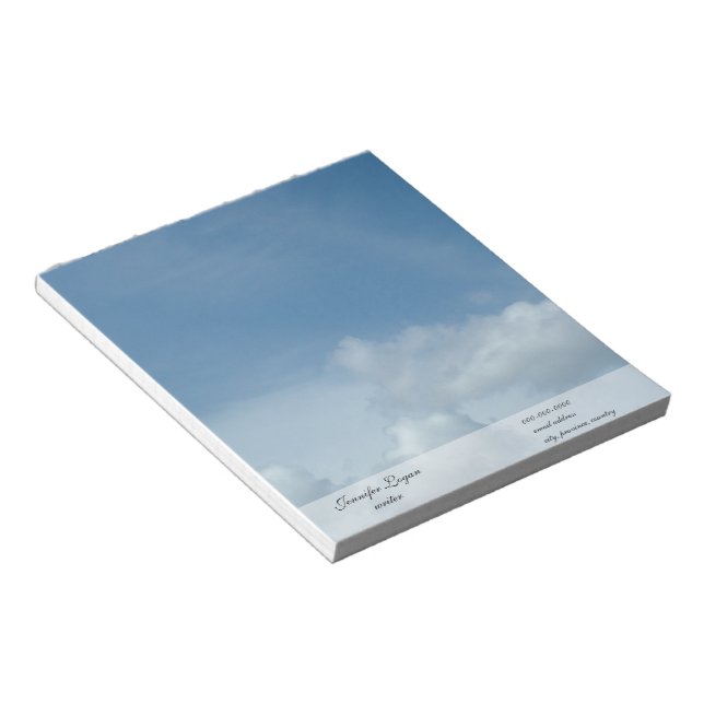 blue sky and white clouds notepad (Angled)