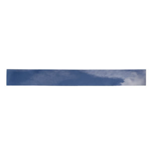 blue sky and white clouds on a ribbon satin ribbon
