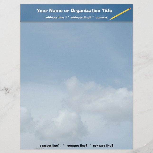 Blue sky and white clouds. personalized letterhead (Front)