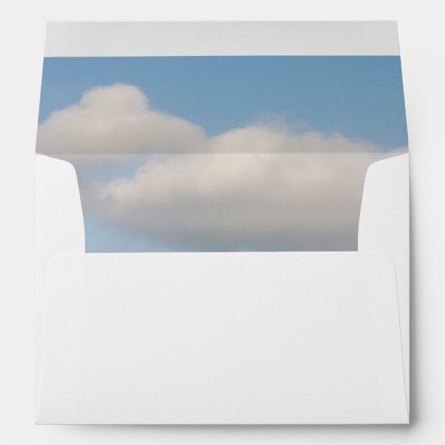 Blue sky and white clouds photo wedding envelopes (Back (Bottom))