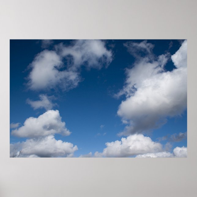 blue sky and white clouds poster (Front)