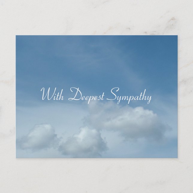 Blue sky and white clouds sympathy postcard (Front)