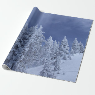 Blue sky at winter wrapping paper
