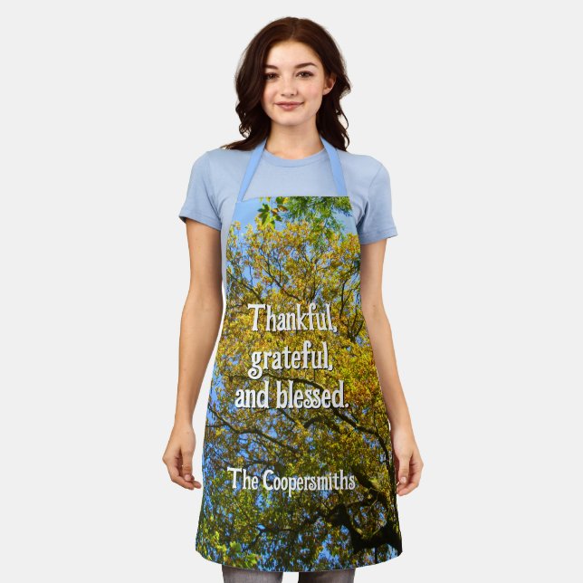 Blue Sky & Autumn Foliage - Personalized Apron (Worn)