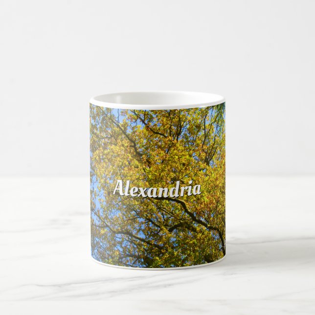 Blue Sky & Autumn Foliage - Personalized Coffee Mug (Center)
