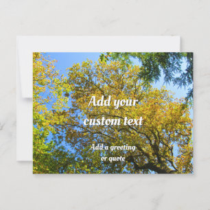 Blue Sky & Autumn Leaves - Personalised Postcard