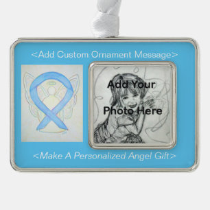Blue Sky Awareness Ribbon Angel Ornament
