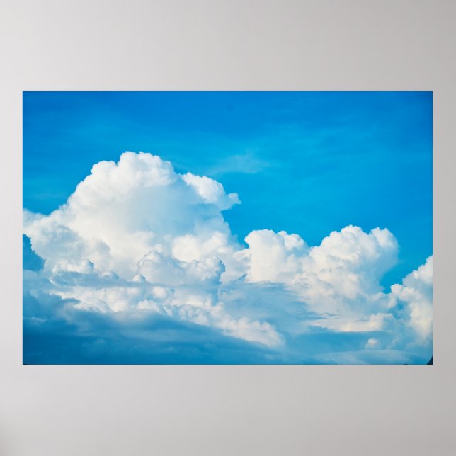 Blue sky background clouds white poster (Front)