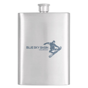 Blue Sky Basin Colorado Snowboarder Hip Flask