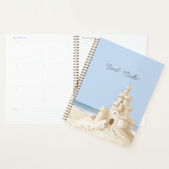 Blue Sky Beach Cream Sand Castle Planner (Display)