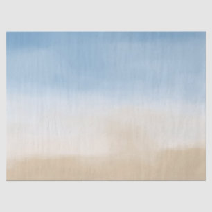 Blue Sky Beige Sand Ombre Watercolor Tissue Paper