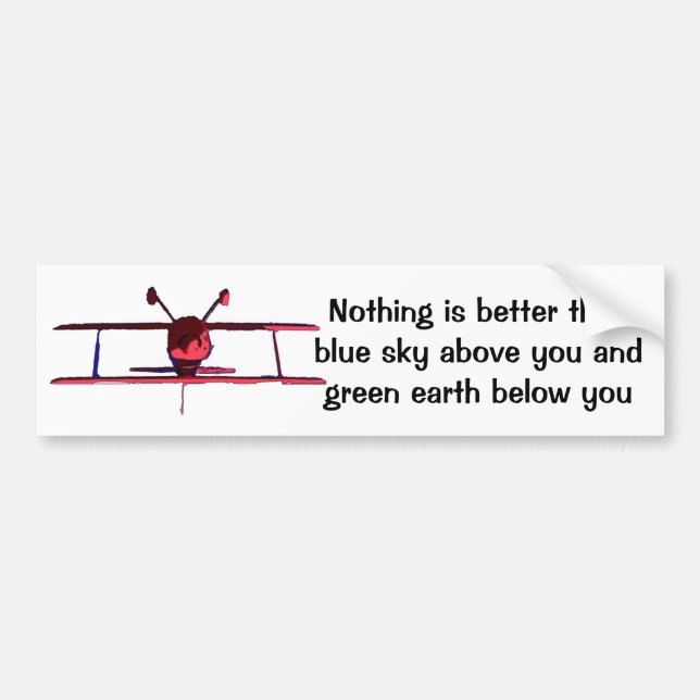 Blue Sky below, green earth above Bumper Sticker (Front)