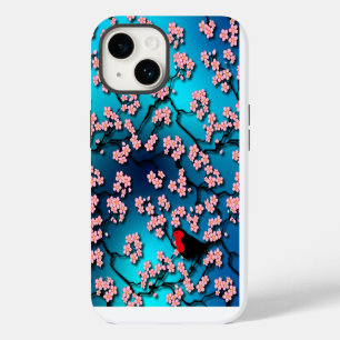 Blue Sky Bird Cherry Blossom iPhone 14 Case