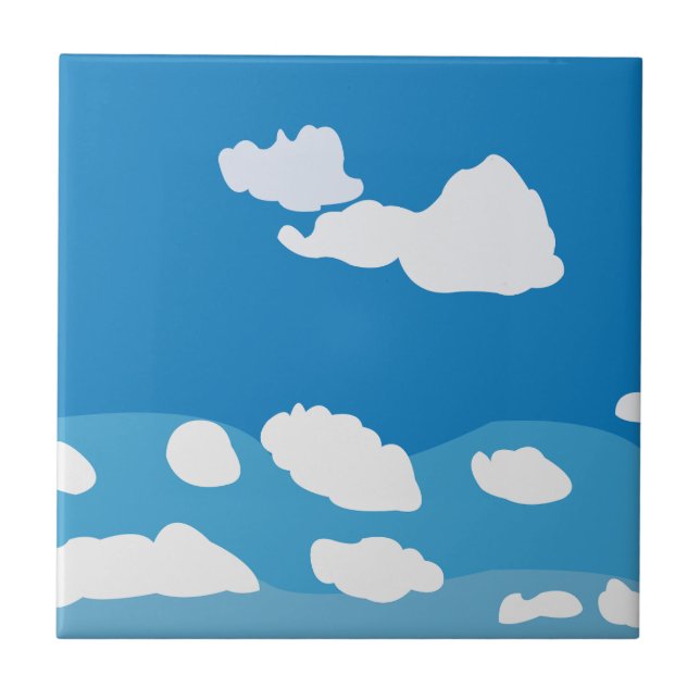 Blue Sky Cloud Ceramic Tile (Front)