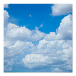 Blue Sky Clouds Background Skies Heaven Design Poster