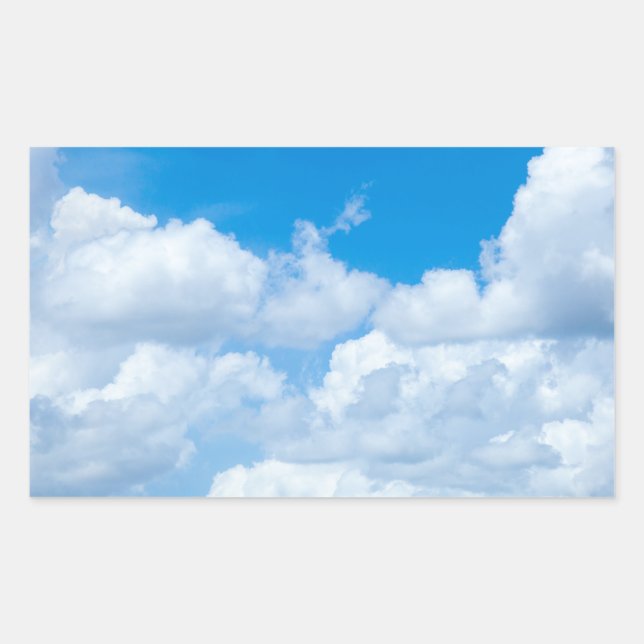 Blue Sky Clouds Background Skies Heaven Design Rectangular Sticker (Front)