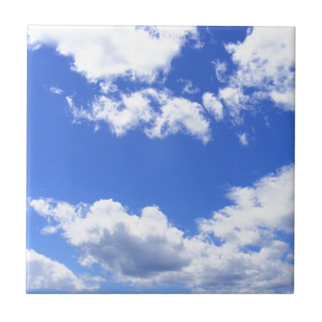 Blue sky clouds ceramic tile (Front)
