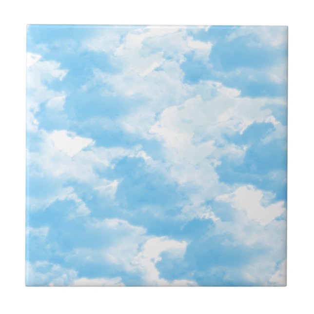 Blue Sky Clouds Ceramic Tile (Front)