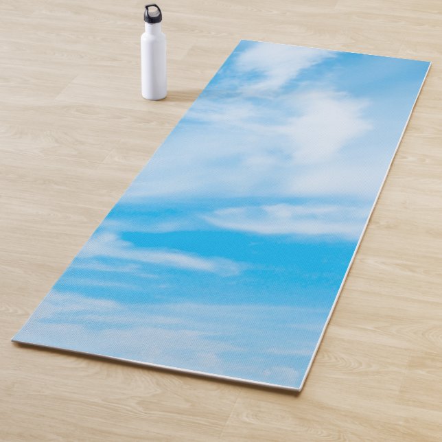 Blue Sky Clouds Design Fitness Modern Template Yoga Mat (In Situ)