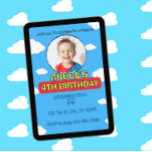 Blue Sky & Clouds Friend Birthday Invitation<br><div class="desc">Blue Sky & Clouds Friend Birthday Invitation</div>