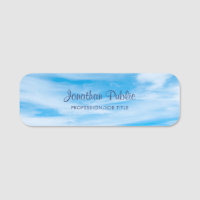 Blue Sky Clouds Handwritten Script Name Template