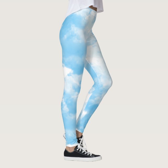 Blue Sky Clouds Leggings (Right)