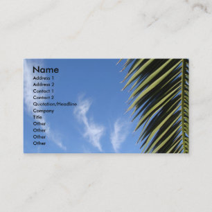 Blue Sky, Clouds, Palm Frond Business Card