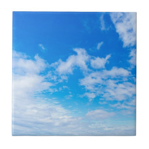 Blue Sky Clouds Pattern Gifts Ceramic Tile