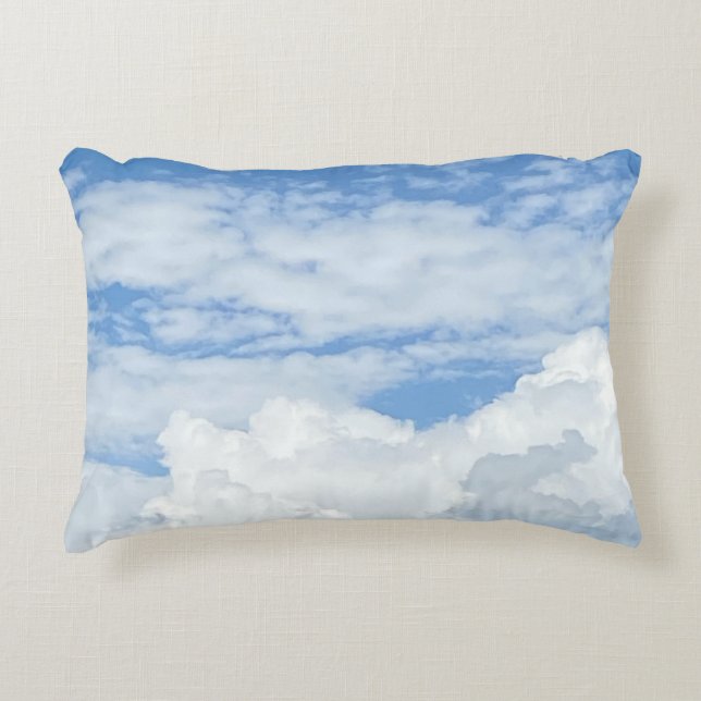 BLUE SKY CLOUDS PHOTO ACCENT PILLOW (Front)