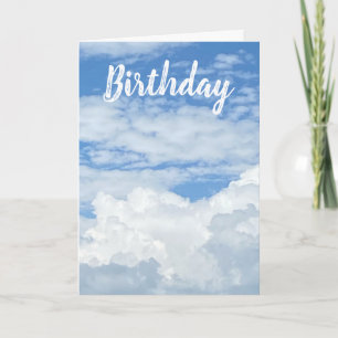 BLUE SKY CLOUDS PHOTO BIRTHDAY CARD