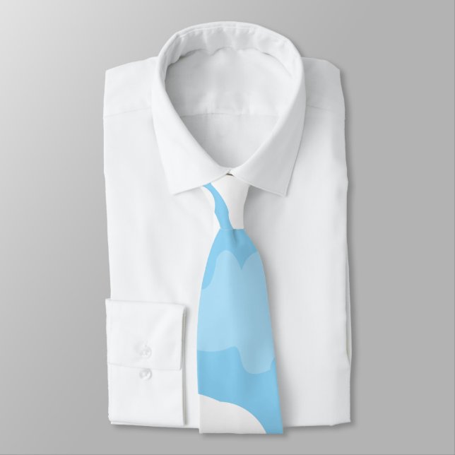 Blue Sky Clouds Tie (Tied)