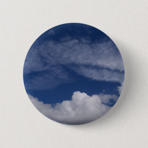 blue sky cool clouds 6 cm round badge
