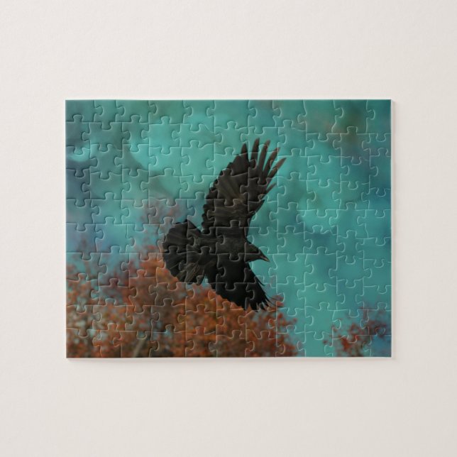 Blue Sky Crow Art Jigsaw Puzzle (Horizontal)